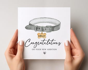 Personalised  New Puppy Card, New Addition, New Puppy Card, Personalised New Dog Card, Congratulations New Pet Card, New Dog Card, 1780