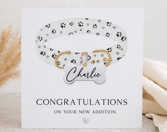 Personalised  New Puppy Card, New Addition, New Puppy Card, Personalised New Dog Card, Congratulations New Pet Card, New Dog Card, 2177