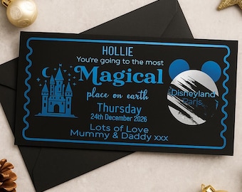 Magical Trip Scratch Reveal Ticket • Surprise Holiday Gift Voucher • Christmas Experience Gift for Kids • Travel Reveal Present GV3