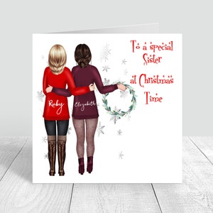 Feliz Navidad Mejor Amigo Tarjeta de Navidad Tarjeta de Navidad personalizada para Bestie / Hermana / Mamá / Tía / Prima