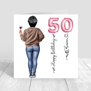 Personalised Women's Happy Birthday Card  28th 30th 40th 50th 60th Card Handmade birthday Friend, Granddaughter Daughter Niece Sister 1399