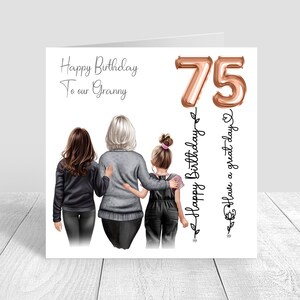 Personalised Happy Birthday Nanny Card, Gran Birthday Card, Nan 70th birthday card, Nan & Granddaughters, 50th 60th 80th, Women's Card 1379