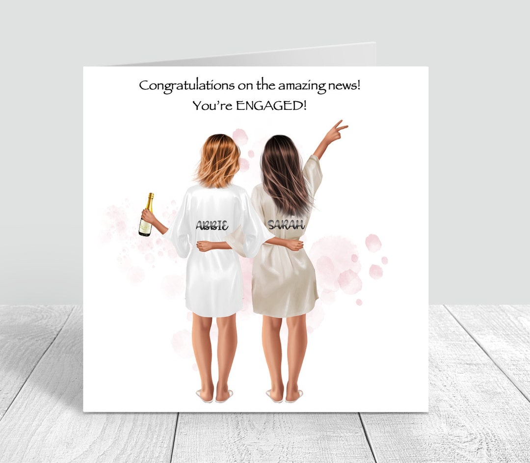 Congratulations You're Engaged Personalised Handmade Card Engagement ...