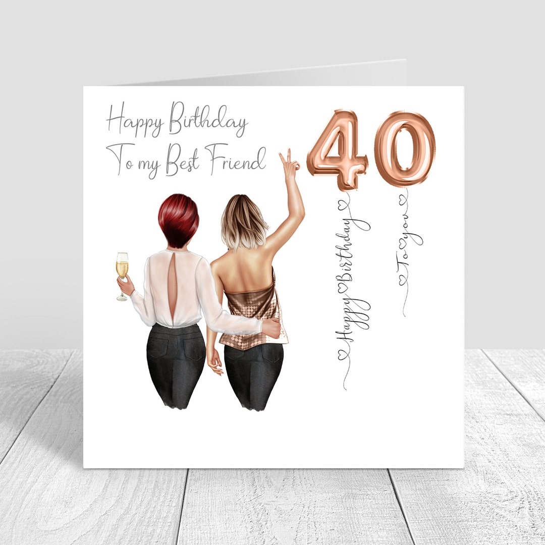 Women's Personalised Best Friend Happy Birthday Handmade Card for Her ...