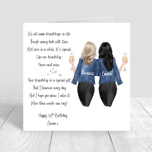 Personalised Women's Happy Birthday Card Best Friend Handmade Card for her Sister Bestie Cousin 18th 21st 25th 30th 35th 40th 50th 60th 1051