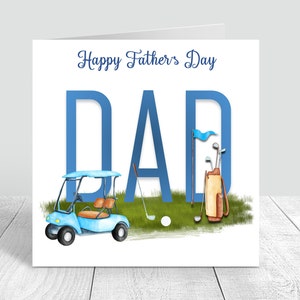 Tarjeta del Día del Padre Feliz Tarjeta hecha a mano / Tarjeta para papá / Papá / Tarjeta del Día del Padre de Golf Regalos del Día del Padre Feliz 0086