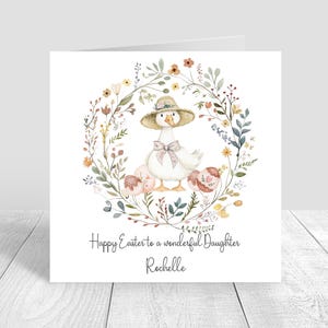 Biglietto di Pasqua personalizzato per bambine, biglietto di Buona Pasqua per nipote, figlia, nipote, biglietto coniglietto, prima Pasqua, biglietto di auguri di Pasqua, rosa 1496