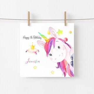 Second Ave Biglietto Di Auguri Per Nipote Con Unicorno Magico - Carta Di Lino 350g