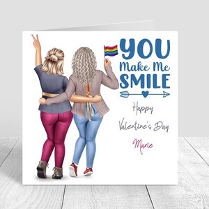 Biglietto di San Valentino personalizzato per coppia dello stesso sesso, biglietto di San Valentino per fidanzata lesbica, partner, moglie, fidanzata, biglietto di San Valentino 381