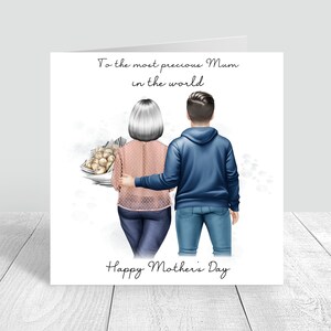 Tarjeta personalizada del Día de la Madre Feliz Mamá hecha a mano / Mamá / Mamá e Hijo Con tarjeta de amor Regalo personalizado del Día de la Madre Tarjeta de la madre 887