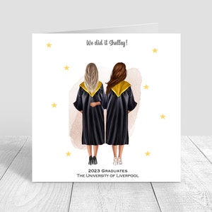 Carte de fin d'études personnalisée pour femmes / Bravo / Nous l'avons fait / Étudiante diplômée / Vous l'avez fait / Carte de voeux de remise de diplôme faite main