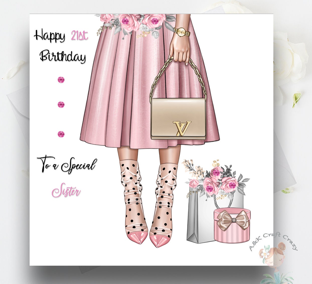 Womens Personalised Fashion Birthday Card Handmade Etsy UK