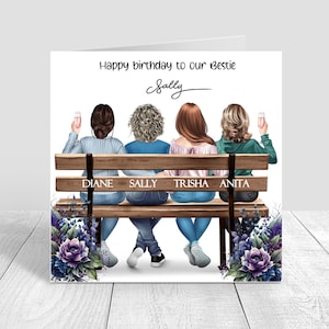Carte d'anniversaire pour femme, meilleures amies/soeurs/amis joyeux anniversaire carte faite main, 18e 21e 25e 30e 35e 40e 50e 60e personnalisé 1279