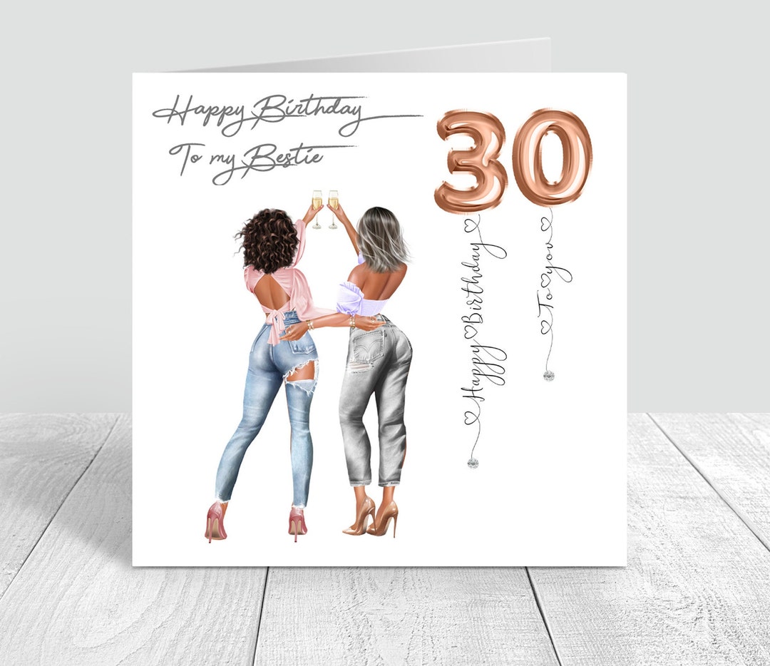 Women's Personalised Best Friend Happy Birthday Handmade Card for Her ...
