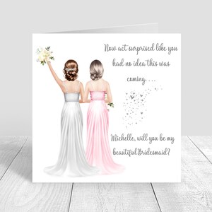 Willst du meine Brautjungfer sein? Karte Personalisierte handgemachte Brautjungfer Geschenke / Trauzeugin Brautparty personalisiertes Geschenk Brautjungfer Vorschlag