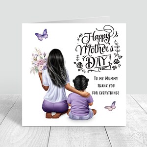 Tarjeta feliz del Día de la Madre Mamá hecha a mano y personalizada / Mamá / Con tarjeta de amor Regalo personalizado del Día de la Madre 877