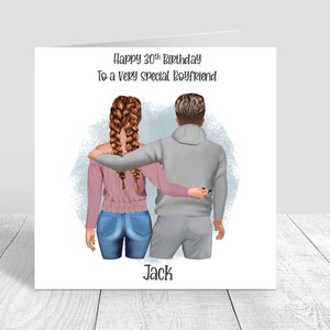 Carte d'anniversaire personnalisée homme et femme carte faite main frère/soeur/petit ami/partenaire/fiancé 30e 40e 50e carte d'anniversaire Unique 457
