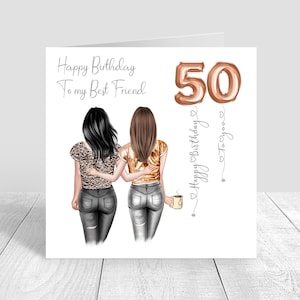 Frauen personalisierte beste Freundin alles Gute zum Geburtstag handgemachte Karte für ihre Schwester Bestie Cousin 18.21.25.30.35.40.50.60.1254
