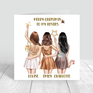 Frohe Weihnachten handgemachte Bestie Karte Weihnachten personalisierte Karte| Schwester| Mama| Beste Freundin|Töchter | Besondere Freunde | Weihnachtspullover 589