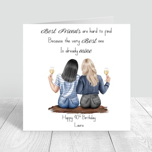 Carte d'anniversaire personnalisée pour femme, meilleure amie, faite main, soeur, meilleure amie, tante, 18, 21, 25, 30, 40, 50, cadeau d'anniversaire, tout âge, 983