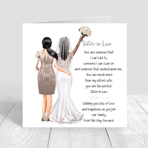 Personalised Sister in Law Wedding Day Card | Happy Wedding Day Card | Personalised card for the Bride | Sister in law wedding card 1401