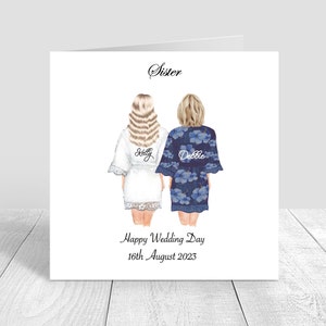 Biglietto fatto a mano per il giorno del matrimonio fatto a mano e personalizzato per la migliore amica/sorella/cugina