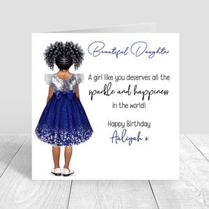 Personalised Girls Happy Birthday card,Daughter Birthday Card,Greeting Card for daughter,Little Girl Birthday Card,Princess,4th 5th 6th 1516