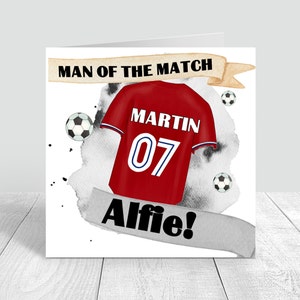 Cartão de aniversário de futebol para meninos, cartão de aniversário personalizado feito à mão, filho, irmão, tio, namorado, 12, 15, 18, 20, 21, 30