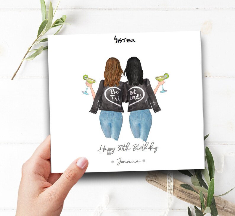 Birthday Card Women's Best Friend Handmade/ Personalised - Etsy