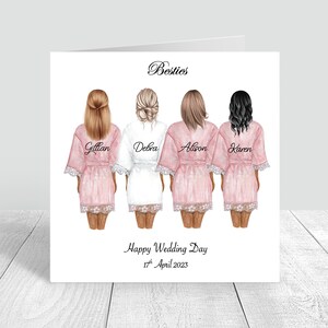 Danke, dass du meine Brautjungfer/Trauzeugin bist. Karte. Handgefertigte und personalisierte Hochzeitsgeschenke. Beste Freundin/Schwester/Cousine. Verschiedene Frisuren