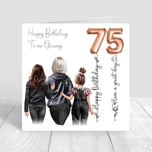 Personalised Happy Birthday Nanny Card, Gran Birthday Card, Nan 70th birthday card, Nan & Granddaughters, 50th 60th 80th, Women's Card 1378