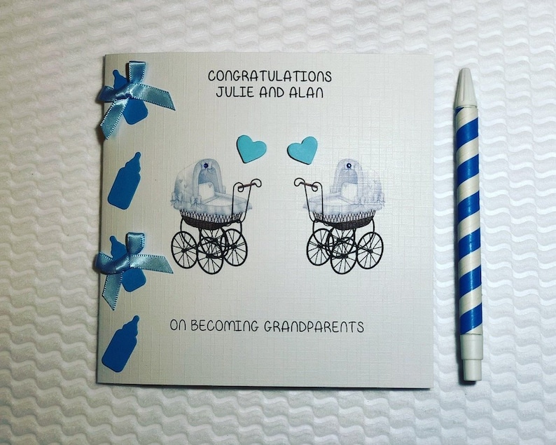 Congratulations on Grandparents Twin Boys Handmade Etsy UK
