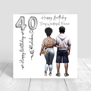 Carte d'anniversaire personnalisée pour homme, carte de joyeux anniversaire, fiancé, couple, petit ami, carte faite main 18e 21e 25e 30e 35e 40e 50e 60e 1296