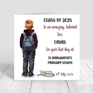 Personalised Y6 Boys School Leavers Card, Last Day Primary School,High school, Secondary School leaving card,Class of 2025,End of year  1647