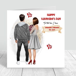 Biglietto personalizzato di Buon San Valentino Tema d'amore Carta di coppia Partner Fidanzato Fidanzato Fidanzato Marito Moglie 329