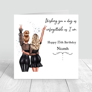 Carte d'anniversaire meilleure amie des femmes faite main/personnalisée soeur/tante/18e 21e 25e 30e 40e 40e 50e petite-fille fille nièce