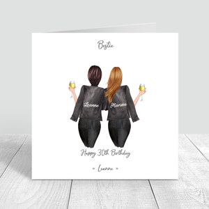Mejor amigo feliz cumpleaños tarjeta hecha a mano hermana / prima 18 21 25 30 35 40 50 60 personalizado