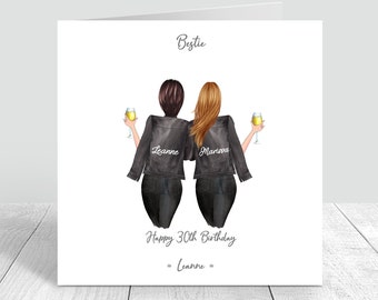 Best Friend Happy Birthday Handmade Card Sister/ Cousin 18th 21st 25th 30th 35th 40th 50th 60th Personalised