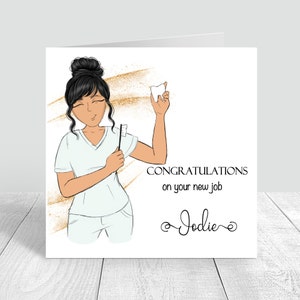 Carte de félicitations pour femme nouvel emploi, carte faite main, infirmière dentaire, hygiéniste, carte de promotion d'emploi nouvel emploi personnalisée, thérapeute dentaire 1213