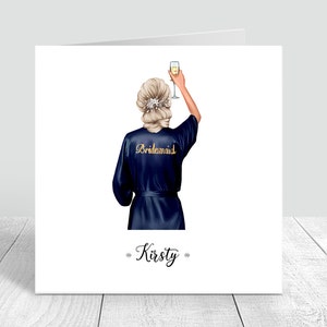 Personalised Bridesmaid Card | Handmade Team Bride Card | Thank you Bridesmaid | Will you be my Bridesmaid Proposal Card 0081
