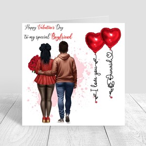 Biglietto personalizzato per Buon San Valentino Tema d'amore Carta di coppia Partner Fidanzato Fidanzato Fidanzato Marito Moglie Abbigliamento formale 784