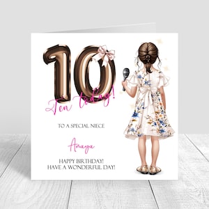 Personalised Girls Birthday Card, Era Card, Happy Birthday Card, Singing, Childs Birthday Card Daughter, Granddaughter, Niece, Sister  1704