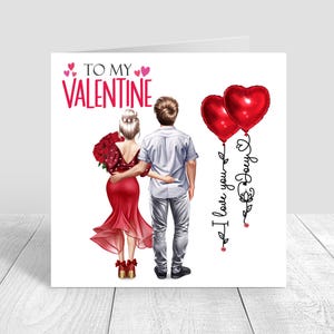 Personalised Happy Valentine's day Card Love Theme Couple Card,I love you card Partner Boyfriend Girlfriend Fiancé Fiancée Husband Wife 1451