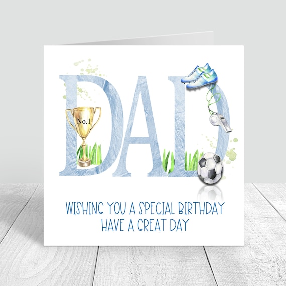 Biglietto Di Auguri Di Compleanno Per Papà - Design Calcio, Per Fan Di Ronaldo E Squadre, Con Busta - 5