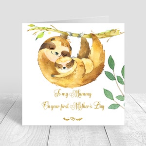 Biglietto fatto a mano con mummia per la prima festa della mamma. Regalo per la festa della mamma. Biglietto personalizzato con mamma con amore