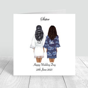 Handgemachte Karte zum Hochzeitstag, handgefertigt und personalisiert für die beste Freundin/Schwester/Cousin