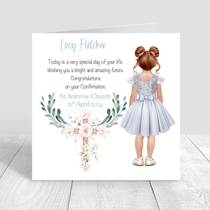 Girls Confirmation Card Handmade Personalised for Girls Granddaughter Daughter Niece Sister Personalise Holy communion gifts Religious 1499