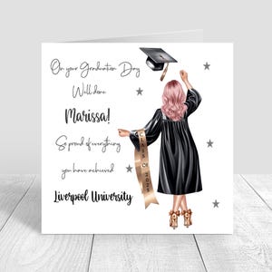Personalised Women's Graduation Card |Congratulations Graduation Gifts CUSTOMISE HAIR,Well Done Card, Women's Graduation Card,Grad 2025 1443