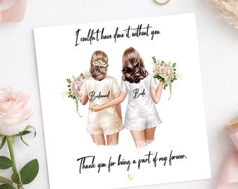 Bridesmaid Thank You Card, Wedding Thank You Card Bridesmaid, Bride to Bridesmaid Card, Bridal Party Thank You, Bridesmaid Proposal 2676