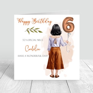 Personalisierte Mädchen 8. Geburtstagskarte, alles Gute zum 8. Geburtstag, Kindergeburtstagskarte Tochter, Enkelin, Nichte, Freundin, Schwester, Cousin 1127